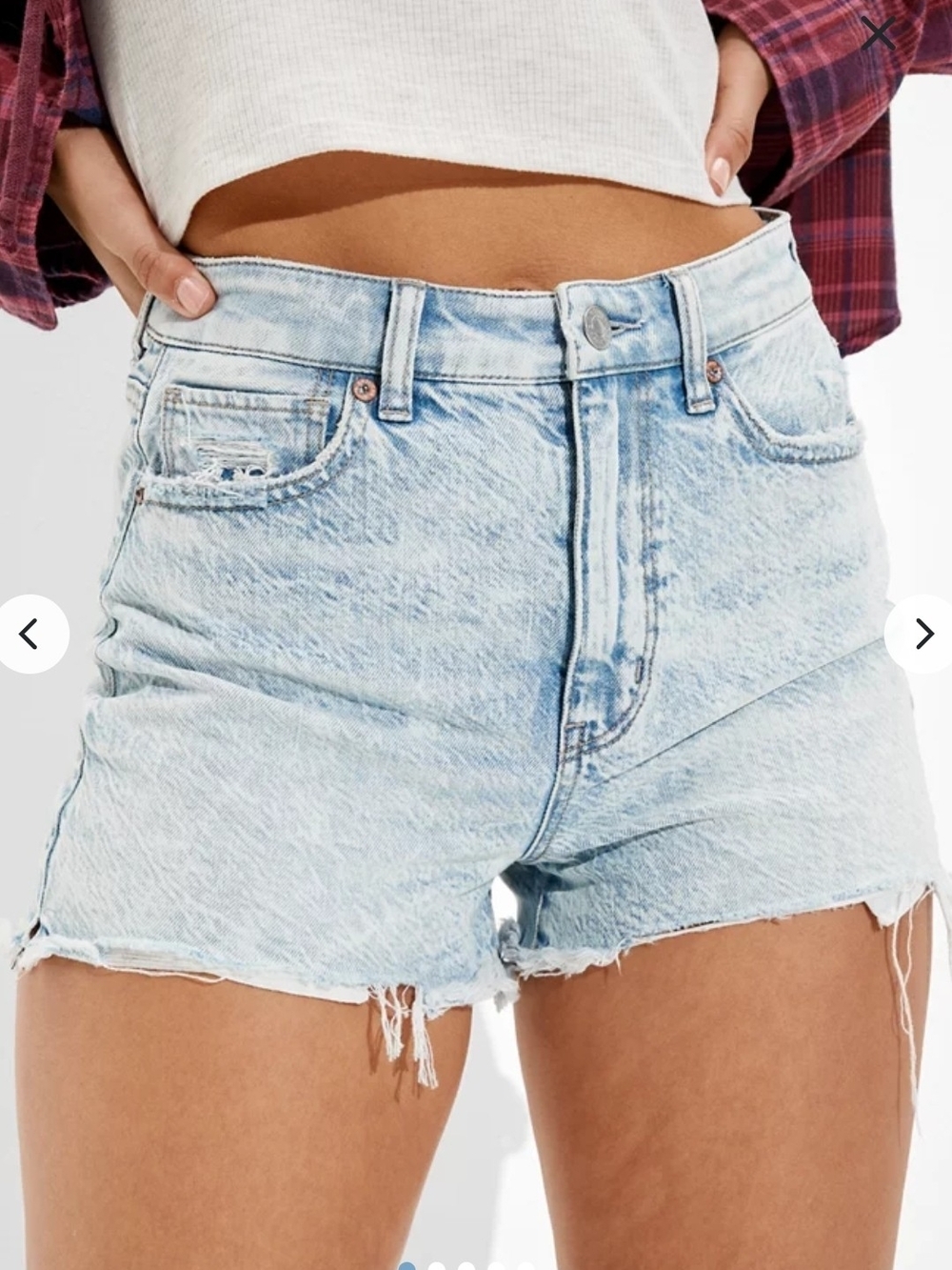 NWT American Eagle High Rise Mom Shorts Light Wash Denim Size 10